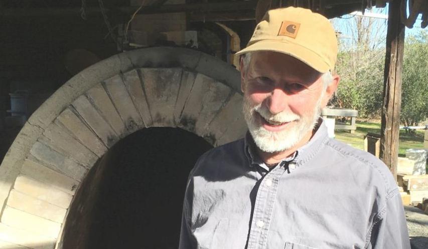 Richard Carter at his wood-fired kiln